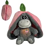Baoqifong Atmendes Stofftier, Schlafender Plüsch Esel, Weiches Erdbeer Avocado Plüschtier Puppe, Süßes Kuscheltier Versteckspiel Esel Spielzeug, Stressabbau Stofftier Für Schlafende Kinder, 30CM
