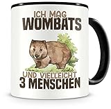 Samunshi® Wombat Tasse mit Spruch Ich mag Wombats Geschenk für Wombat Fans Kaffeetasse Lustige Tassen zum Geburtstag 300ml
