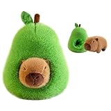 Realjoy Capybara Kuscheltier, 35CM Avocado Wasserschwein Kuscheltier, Abnehmbares Design, Capybara Plüschtier, Niedliches Spielzeug für Jungen und Mädchen