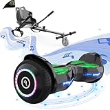 Hoverboards mit Sitz, 6,5” Go-Kart Hoverboards, Selbstausgleichender Scooter für Kinder mit Bluetooth-Lautsprecher, App und LED-Lichtern