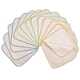 avo+cado Einlagige Flanellwaschlappen aus Bio-Baumwolle - 15 Stück - Mehrweg Baby Waschlappen als Ersatz für Feuchttücher - (Bunt/Sommer)