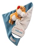 NICI Schmusetuch Baby 22 x 22 cm mit Kuscheltier Tiger - Flauschiges Schnuffeltuch für Mädchen & Jungen, Baby Geschenk zur Geburt, Mit gesticktem Schriftzug 'Kleiner Liebling' - 49750