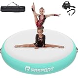 FBSPORT Airspot, 20CM Höhe Airtrack Matte, Durchmesser 100CM Aufblasbare Tumbling Matte, Trainingsmatte mit Pumpe, Aufblasbare Gymnastikmatte, Turnmatte