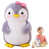 Yuragim Pinguin Kuscheltier Süß, Pinguin Stofftier Plüschtier Kuscheltier Plüschpuppen Pinguin Kissen Weihnachten Geburtstag Geschenk,Pudgy Penguins Plush für Kinder,Mädchen(Pinguin mit Schleife,25cm)