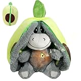 Gobesty Atmendes Kuscheltier, Schlafender Esel Kuscheltier, Atmendes PlüSchtier mit 4 Beruhigungsmodi & Orangem Nachtlicht für Geburt, Babyparty und Neugeborenen Geschenk (Avocado)