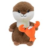 AQCQDQ Otter Kuscheltier, Kuscheltier Otter Plüschtier Mit Schildkröte Hummer Abnehmbar Spielzeug, Süßes Wombat Kuscheltier Plüsch Zum Kuscheln & Spielen (25 cm,Hummer)