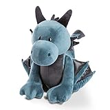 NICI 46715 Kuscheltier Drache Ivar 30cm stehend – Plüschtier für Mädchen, Jungen & Babys – Flauschiges Stofftier zum Spielen, Sammeln & Kuscheln – Gemütliches Schmusetier, BLAU/SCHWARZ, 30 cm