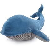 MorisMos 110cm lang riesen Wal Kuscheltier XXL, groß Blauwal Stofftier Plüschtier, weich Plüschwal bluewahle als Geburtstag Weihnachten Geschenk für Kinder Babys