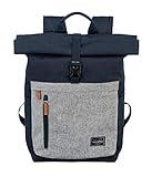 travelite Handgepäck Rucksack mit Laptop Fach 15,6 Zoll, Gepäck Serie BASICS Daypack Rollup: Praktischer Rucksack mit Rollup Funktion, 60 cm, 35 Liter, 800 Gramm