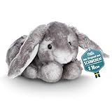 Mollis Kuscheltier - Kuschelhase - 18 cm - Plüschtier-Hase - Kinder-Kuscheltier - weiches Stofftier für Kinder und Babys (Grau)