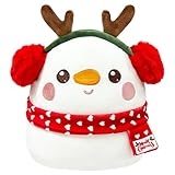 MORAINJAY Weihnachts Plüsch Schneemann Kuscheltiere für Kinder, 20 cm Plüschkissen, Weiche Stofftiere für Mädchen und Jungen, Süße Weihnachts Teddys, Sofadekoration für Zuhause