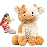 TIVUNORON Kühe Kawaii Kuscheltier, 22cmWeich Kuh Kuscheltier Plüschtie, flauschig und weich Kuh Plüschtier, für Jungen Mädchen Geburtstag, Kindertag, Weihnachten Geschenk
