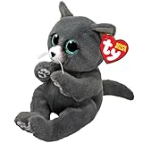 TY Binx Russian Blue Cat Beanie Bellies Regular - Squishy Beanie Baby Soft Plush Toys - Collectible Cuddly Stuffed Teddy