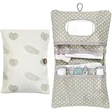 LAINIKE Windeltasche Organizer und Kosmetiktasche 2in1 Windeltasche Kleine Wickeltasche Organizer Baby Windeltasche für Mutter Unterwegs (Leaves)