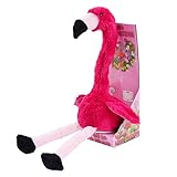 Kögler 76502 - Labertier Flamingo Peet, ca. 34,5 cm groß, nachsprechendes Plüschtier mit Wiedergabefunktion, plappert alles witzig nach und bewegt sich, batteriebetrieben