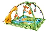 Fisher-Price K4562 - Rainforest Erlebnisdecke, Baby Krabbeldecke mit Spielzeug, Musik, Lichtern und weichem Spielbogen, ab Geburt, mit Giraffe