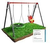 K-Sport: Schaukelgestell Outdoor I Doppelschaukel Metall mit Nest- und Babyschaukel I Schaukelgestell bis 150kg belastbar I Outdoor Schaukel für Kinder I Garten Schaukelgerüst I Ink. Bodenanker