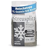 OPPENHÄUSER Diabas Streusplitt 15kg 2-5mm Körnung: sofort rutschhemmend, umweltschonendes Streugranulat für sichere Straßen & Parkflächen, Pflastersplitt, TL Gestein-StB Norm, Premium Qualität