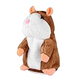 NUOBESTY Sprechender Hamster Spielzeug wiederholt, was Sie Sagen Elektronische Schallplatte Plüsch Mimikry Hamster Maus Kinder Stofftier Spielzeug Geschenk (Hellbraun)