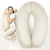 sei Design XXL Stillkissen 190x30 mit Musselin-Bezug ergonomisch, Schwangerschaftskissen Seitenschläferkissen Komfortkissen für Erwachsene, Stillkissenbezug aus 100% Bio-Baumwolle