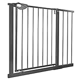 UISEBRT Türschutzgitter Ohne Bohren Treppenschutzgitter für Kinder 95-105cm breit, Auto-Close Baby Schutzgitter Metall Gitter Schwarz