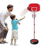 WISHTIME Kinder Einstellbare Basketballständer Basketballkörbe Basketballkorb mit Ständer Höhenverstellbar Basketball Backboard Ständer & Hoop Set Korb Spiel