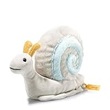 Steiff Snailly Schnecke 20 cm, Soft Cuddly Friends, Kuscheltier Schnecke, Flauschiges Stofftier zum Spielen & Kuscheln, aus kuschelweichem Plüsch für babysanfte Haut, waschmaschinenfest