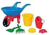 Simba 107135267 - Baby Schubkarre gefüllt, es Wird nur EIN Artikel geliefert, 7 Teile, Schubkarre, Eimer, 2X Sandform, Schaufel, Rechen, Gießkanne, Länge 49cm, Sandkasten, Sandspielzeug