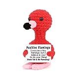ZexJpr Flamingo Kuscheltier, Strickgeschenke, Handgehäkeltes Plüschtier Für Emotionale Unterstützung, Dekoratives Geschenk Für Zuhause Und Büro, Geeignet FüR Freunde Und Familie
