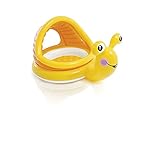 Intex 57124NP - Aufblasbarer Baby-Pool Schnecke mit Sonnendach, Vinyl, Gelb, 145x102x74 cm