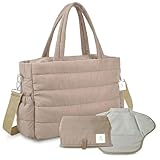 Mimis & Boris Universal-Wickeltasche für Kinderwagen, Organizer, große Kapazität, wasserdicht, für Kinderwagen, mit tragbarer Wickelunterlage, modernes und elegantes Design