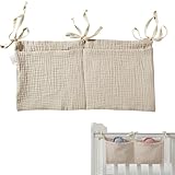 Babybett Organizer,Baby Kinderzimmer Organizer,Kinderzimmer Hängender Bett Organizer,Betttasche Spielzeugtasche,Organizer Beistellbett Baby,Khaki Baby Windel Caddy,Hängen an Krippe oder Wickeltisch