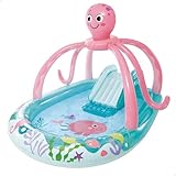 Intex 56138NP - Aufblasbares Play Center Octopus mit Rutsche und Sprühfunktion, Vinyl, Mehrfarbig, 234x183x150 cm
