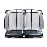 EXIT Toys Elegant Premium Inground-Trampolin - 244x427cm - Rechteckiges Bodentrampolin Outdoor für Kinder - Sicherer Einstieg - Stabiler & Robuster Rahmen - mit Foot Protection System - Schwarz
