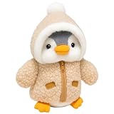 PDirat Pinguin Kuscheltier mit verkleidbarem Hut, Süße Kuscheltiere für Kinder,Pinguin Stil, 30cm Größe,Ideal Als Schlafbegleiter Und Dekoration