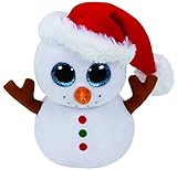 Carletto Ty 37195 Scoop - Schneemann, 15 cm, mit Glitzeraugen, Glubschi's, Beanie Boo's, X-Mas limitiert Ty 37195-Scoop-Schneemann, Plüsch