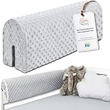 Bettkantenschutz für Kinderbetten 50 cm - Schutz für Bettrahmen Baby Bett rausfallschutz für boxspringbett bettgitter mit Bezug Kantenschutz Kinder Babybett Hellgrau