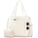 ferlord Cord Tasche Damen Groß mit 11 Taschen, Tote Bag Shopper Tasche Damen Verstellbarer Schultergurt, Strandtasche mit SBS Reißverschluss, Wickeltasche Handtasche Umhängetasche für Uni Arbeit Reise