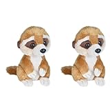Wild Republic 21130 Hug 'EMS Plüschtier, Kuscheltier, Erdmännchen 18 cm (Packung mit 2)