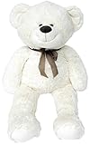 Wagner 9021 - XXL Plüschbär Teddy Bär - 100 cm groß - weiß - Teddybär Kuscheltier Kuschelbär