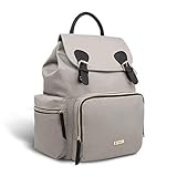 Vogshow Baby Wickeltasche Wickelrucksack, Multifunktions Modern Rucksack Wasserdichte Mama Tasche (Grau)