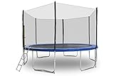 MS-Point Gartentrampoline Trampoline Outdoor-Trampoline Fitness-Trampoline 430cm, inkl. Sicherheitsnetz, Leiter und Randabdeckung