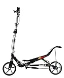 Space Scooter X580, Schwarz, Tretroller mit Schwungrad, per Luftdruckdämpfer Angetriebener Roller mit Bremsen, Luftfederung, Einfache Faltbarkeit, für Kinder ab 8 Jahren