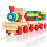 all Kids United® Holz-Eisenbahn Spielzeug-Eisenbahn aus Holz; Kinderspielzeug Sortierwürfel Holzzug Lernspielzeug