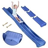 TRIBECCO Kinderrutsche Outdoor 3 m lang für Kinder ab 3 Jahren Podesthöhe 150 cm (+/- 5 cm), Gartenrutsche für Spielhaus & Spielturm als Wasserrutsche für den Garten geeignet (Blau)