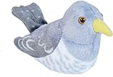 Wild Republic 19500 Pájaro Cucú Peluches UCC Plüschvogel Kuckuck mit authentischem Originalgesang, Kuscheltier, Plüschtier, 13cm, grau