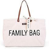 Childhome, Family Bag, Wickeltasche, Reisetasche/Wochenendtasche, Großes Fassungsvermögen, inkl. abnehmbarer Tasche, Teddy Ecru