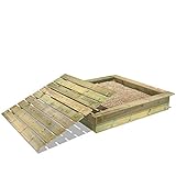 WICKEY Sandkasten Holz Sandkiste King Kong 165x165 cm mit Deckel