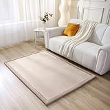 Hakuna Matte Wolkenweiche Spielmatte Baby 170 x 120 x2,5cm, beige – Teppich für Kinderzimmer mit hochwertigem Memory-Schaum – Krabbelmatte Baby mit Rutschfester Unterseite – Krabbeldecke, Tatami Matte