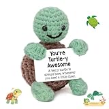 Schildkröte Kuscheltier Positive Geschenke,Turtle Gifts Emotional Support Geschenk Deko Gestrickte Mini Emotionale Unterstützung Schildkröten Gehäkelte Kuscheltiere Geburtstag für Frauen Geschwister
